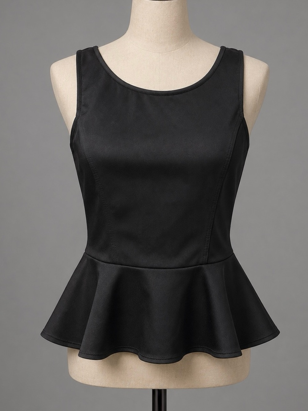 FOREIGN EXCHANGE Sexy Steampunk Runway Black Peplum Dressy Shirt Top sz S/M